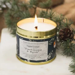 'Frankincense & Myrrh' Robin & Eucalyptus Christmas Tin Candle><noscript><img width=