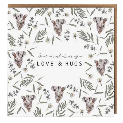 Koala White 'sending Love & Hugs' Card>Toasted Crumpet Cheap