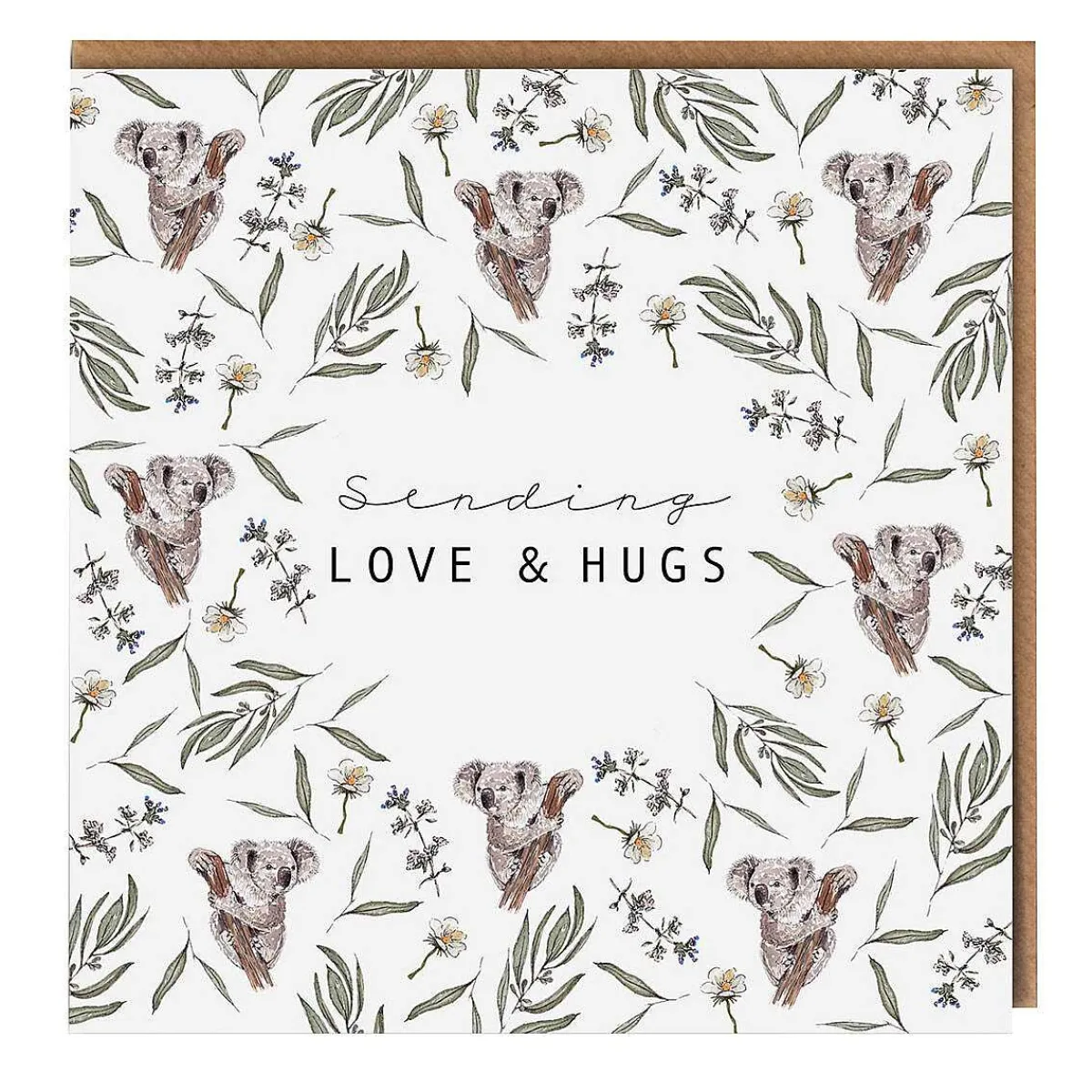 Koala White 'sending Love & Hugs' Card>Toasted Crumpet Cheap