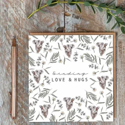 Koala White 'sending Love & Hugs' Card>Toasted Crumpet Cheap