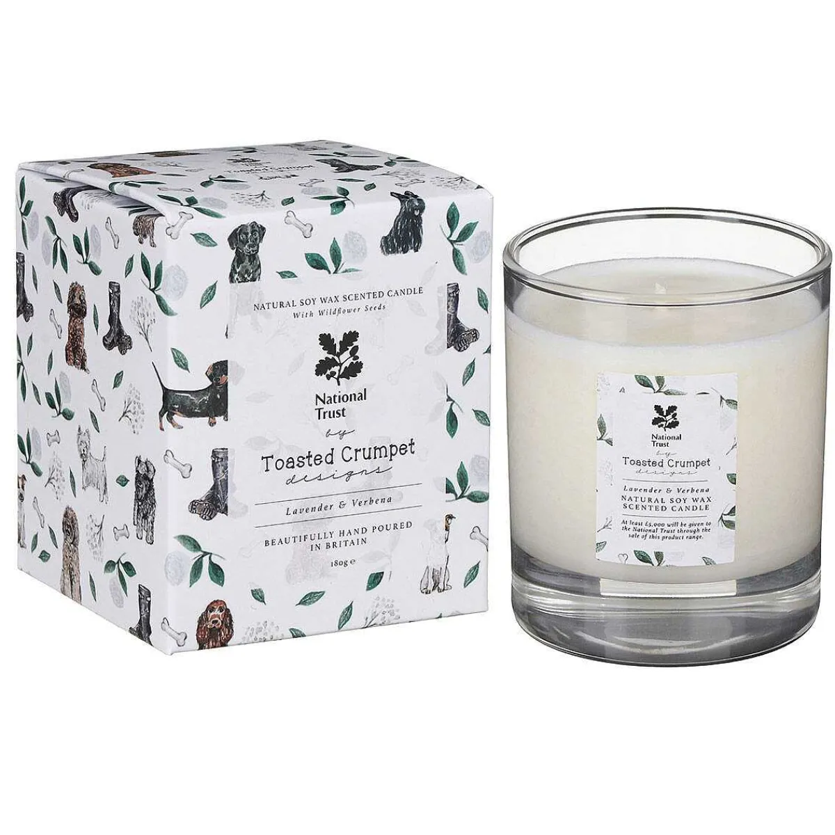 'Lavender & Verbena' Glass Jar Candle>Toasted Crumpet Clearance