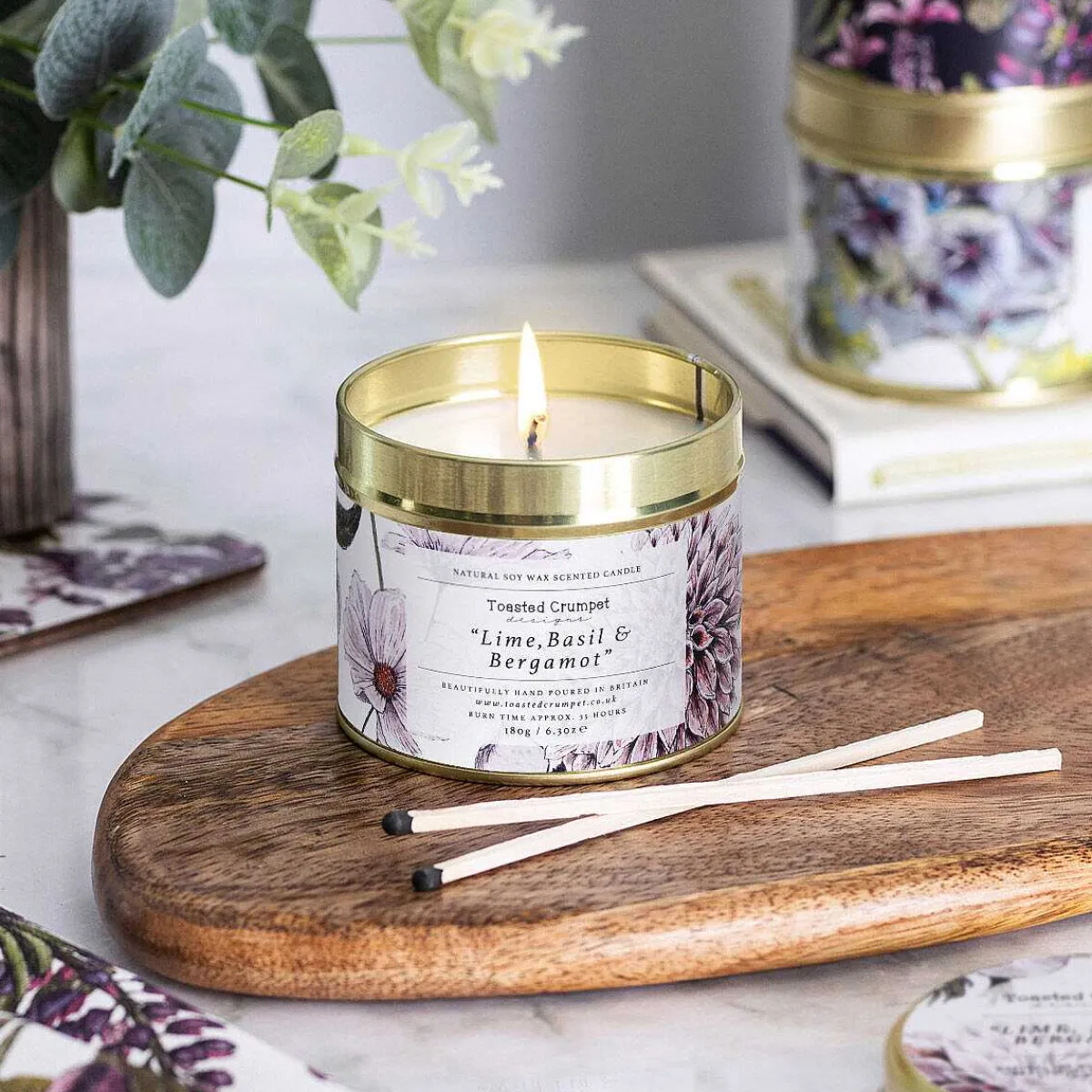 Lime, Basil & Bergamot Tin Candle>Toasted Crumpet Cheap