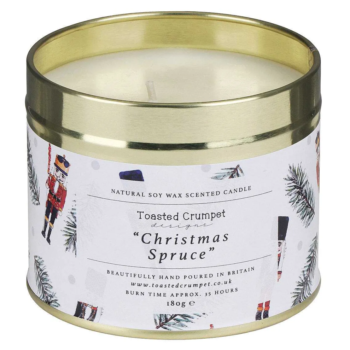 'Nutcracker' Christmas Spruce Tin Candle>Toasted Crumpet New