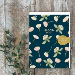 Peonies & Waterlilies Mini Thank You Card>Toasted Crumpet Cheap
