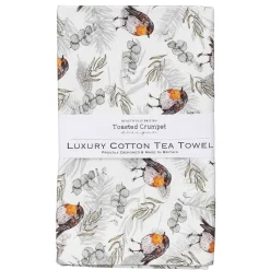 'Robin & Eucalyptus' White Tea Towel>Toasted Crumpet Best Sale