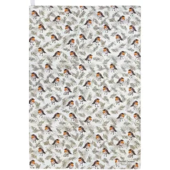 'Robin & Eucalyptus' White Tea Towel><noscript><img width=