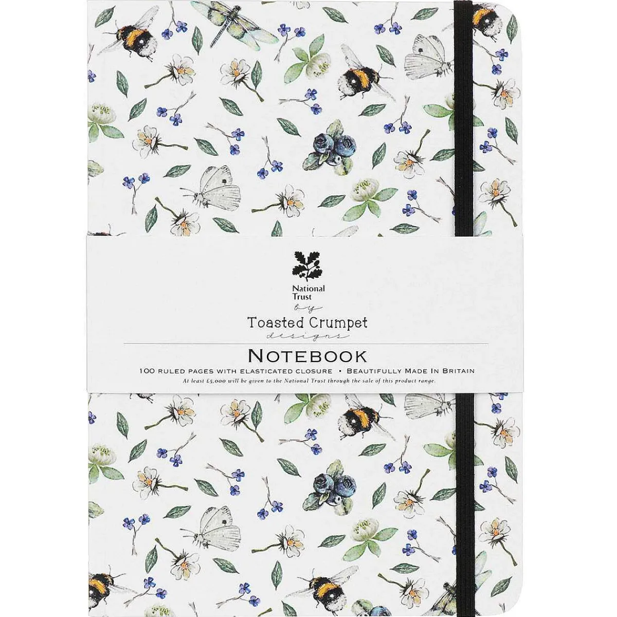 'Wildflower Meadows' White A5 Lined Notebook>Toasted Crumpet Shop