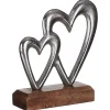 Silver Interlocked Hearts On Wooden Base Decoration>Transomnia Online