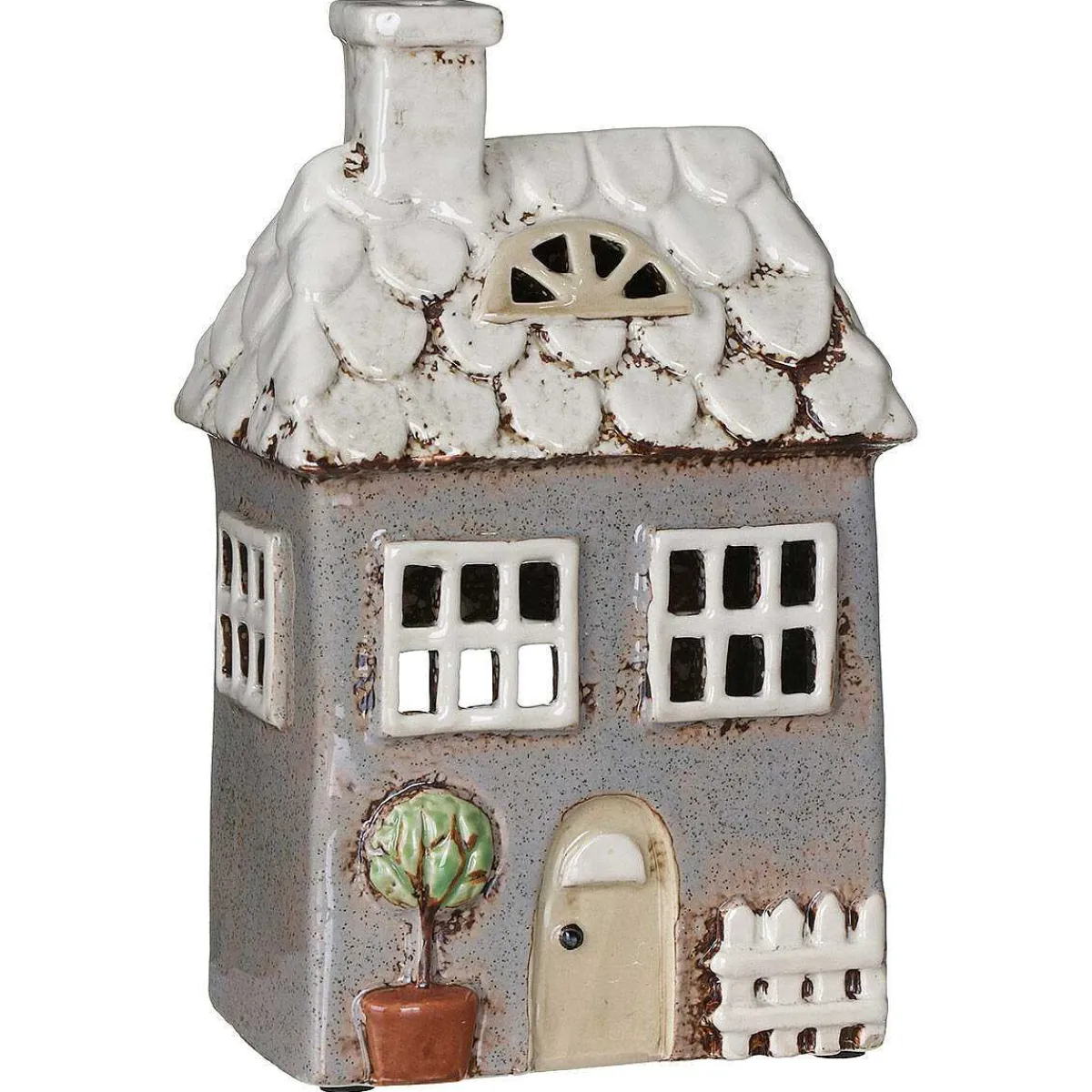 Grey Garden House Tealight Holder>Village Pottery Best Sale