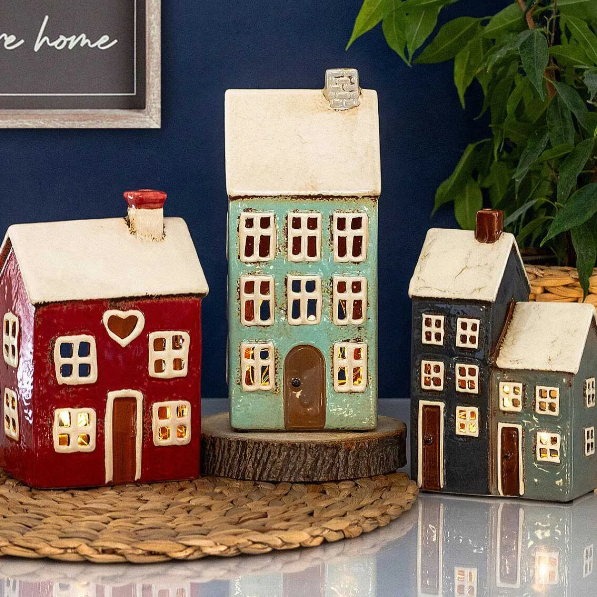 Grey Garden House Tealight Holder>Village Pottery Best Sale