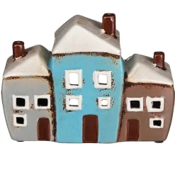 Multi Three House Tealight Holder>Village Pottery Cheap