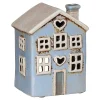 Small Light Blue Heart House Tealight Holder>Village Pottery Best Sale
