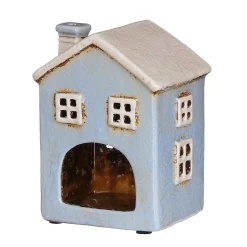 Small Light Blue Heart House Tealight Holder>Village Pottery Best Sale