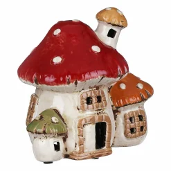 Three Mushroom House Tealight Holder><noscript><img width=