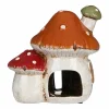 Two Mushroom House Tealight Holder>Village Pottery Flash Sale