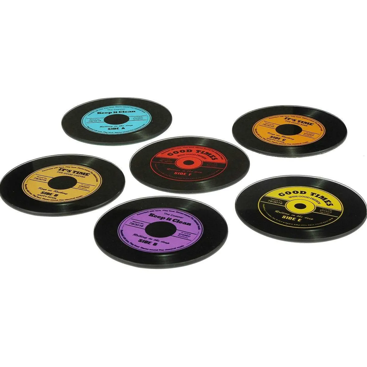 Vinyl Record Coasters - Set Of Six>Temptation Gifts Outlet