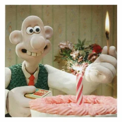 'Wallace With Cake' Birthday Card>Wallace & Gromit Outlet