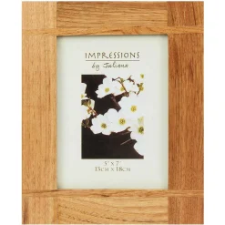 Cross Oak Finish Wooden 7 X 5 Photo Frame>Widdop & Co Discount