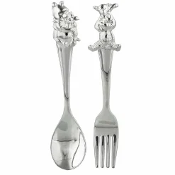 Disney Pooh & Tigger Two Piece Silver Plated Children's Cutlery Set>Widdop & Co New