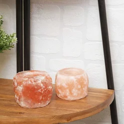 Himalayan Rock Salt Set Of 2 Tealight Holders><noscript><img width=