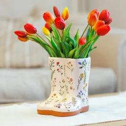 The Cottage Garden Floral Wellies Small Ceramic Vase>Widdop & Co Outlet