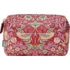 At Home Strawberry Thief Medium Raspberry Wash Bag>William Morris Online