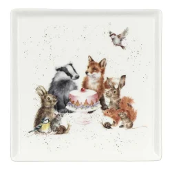 7 Inch Square Plate - Woodland Party>Wrendale Shop