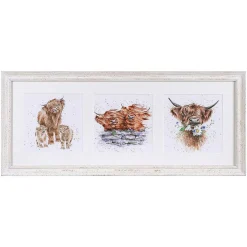 A Trio Of Highland Cows Triple Print With Cream Frame>Wrendale Best