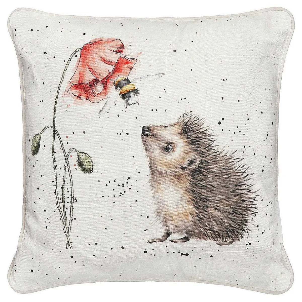 'Awakening' Hedgehog Square Cushion>Wrendale Fashion
