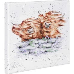 'Blown Away' Highland Cow Small Canvas>Wrendale Best