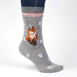 'Born To Be Wild' Purple Fox Women's Bamboo Socks>Wrendale Cheap