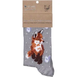 'Born To Be Wild' Purple Fox Women's Bamboo Socks><noscript><img width=
