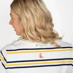 'Born To Be Wild' Fox Striped Cotton T-Shirt><noscript><img width=