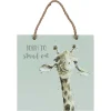'Born To Stand Out' Giraffe Wooden Plaque>Wrendale Shop