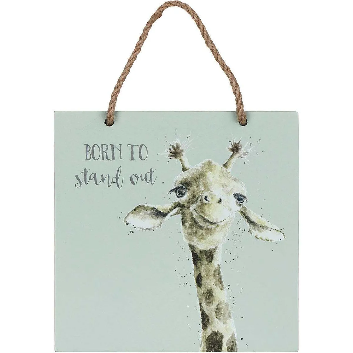 'Born To Stand Out' Giraffe Wooden Plaque>Wrendale Shop