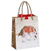 'Christmas Robin' Small Gift Bag>Wrendale Clearance