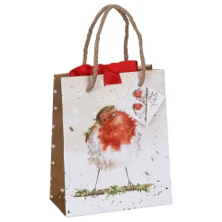 'Christmas Robin' Small Gift Bag>Wrendale Clearance