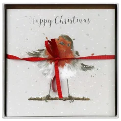 'Christmas Robin' Set Of 8 Luxury Boxed Christmas Cards>Wrendale Flash Sale