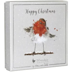 'Christmas Robin' Set Of 8 Luxury Boxed Christmas Cards>Wrendale Flash Sale