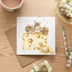 'Crackers About Cheese' Mouse Greetings Card>Wrendale Online