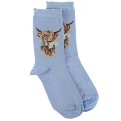 'Daisy Coo' Blue Cow Women's Bamboo Socks>Wrendale Hot