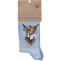 'Daisy Coo' Blue Cow Women's Bamboo Socks>Wrendale Hot