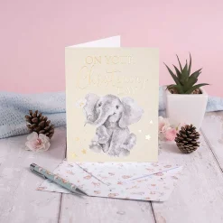 Elephant Christening Card><noscript><img width=