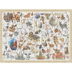 'Farmyard Friends' 1000 Piece Jigsaw Puzzle>Wrendale Flash Sale