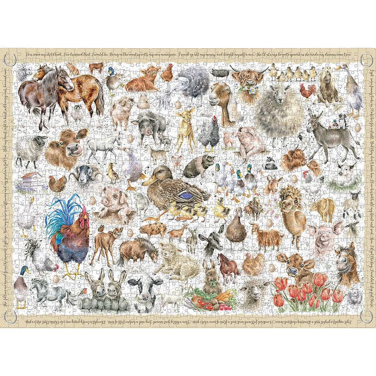'Farmyard Friends' 1000 Piece Jigsaw Puzzle>Wrendale Flash Sale