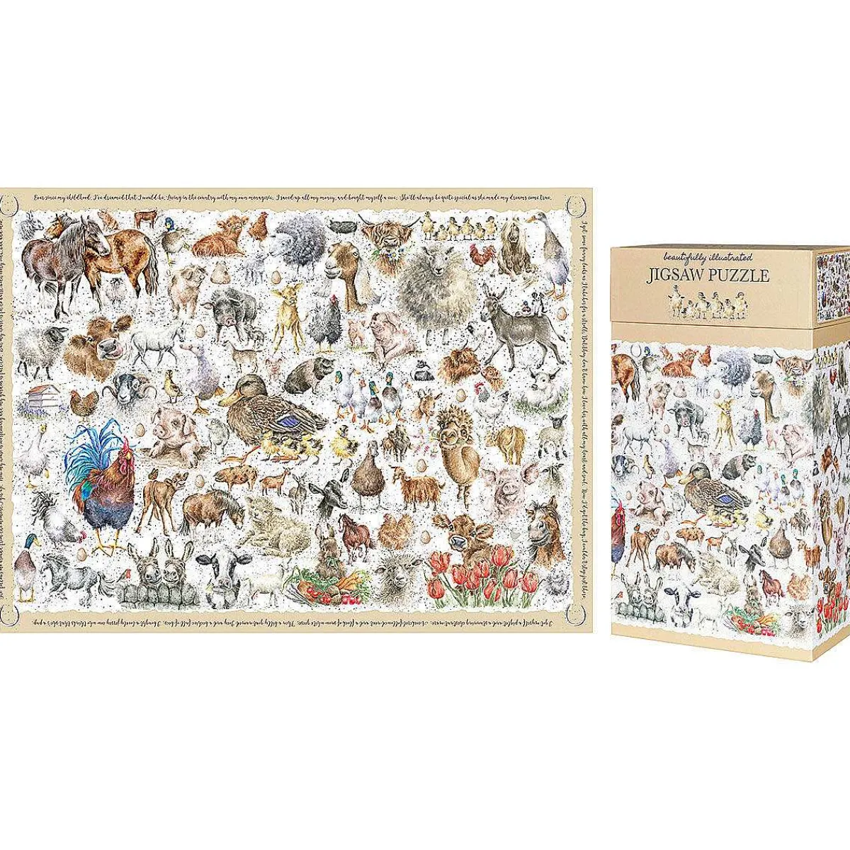 'Farmyard Friends' 1000 Piece Jigsaw Puzzle>Wrendale Flash Sale