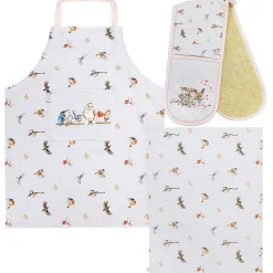 Feathered Friends Double Oven Glove, Tea Towel And Apron Set>Wrendale Online