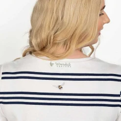 'Flight Of The Bumblebee' Bee Striped Cotton T-Shirt>Wrendale Flash Sale