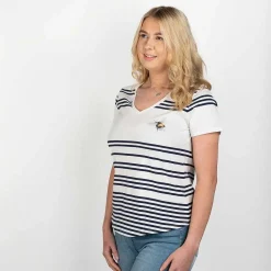 'Flight Of The Bumblebee' Bee Striped Cotton T-Shirt>Wrendale Flash Sale