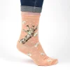 'Flowers' Coral Giraffe Women's Bamboo Socks>Wrendale Discount